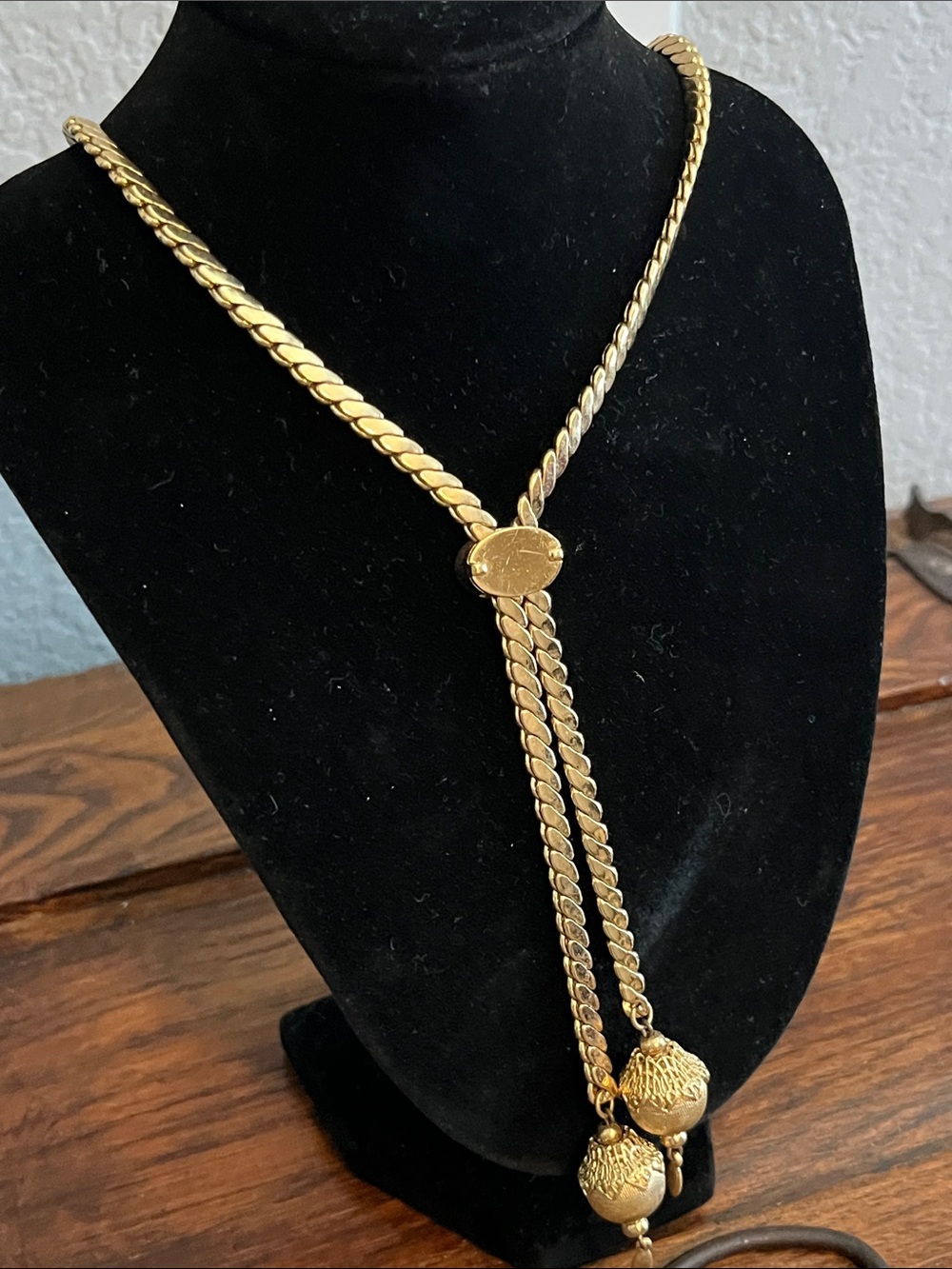 Monet Gold-Tone Lariat Necklace with Tassel Drops - Picture 2 of 14
